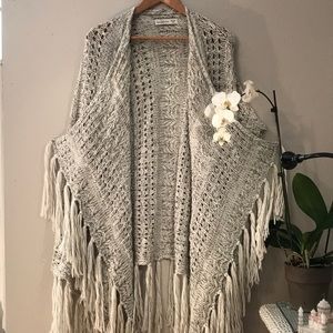 Bohemian Wool Shawl Cardigan 🌱